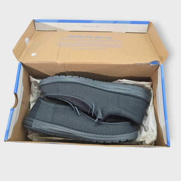 NIB Hey Dude Wally Funk Mono Men's Slip-On Shoes Dark Slate Size M9 New EU 42 * - Picture 2 of 12